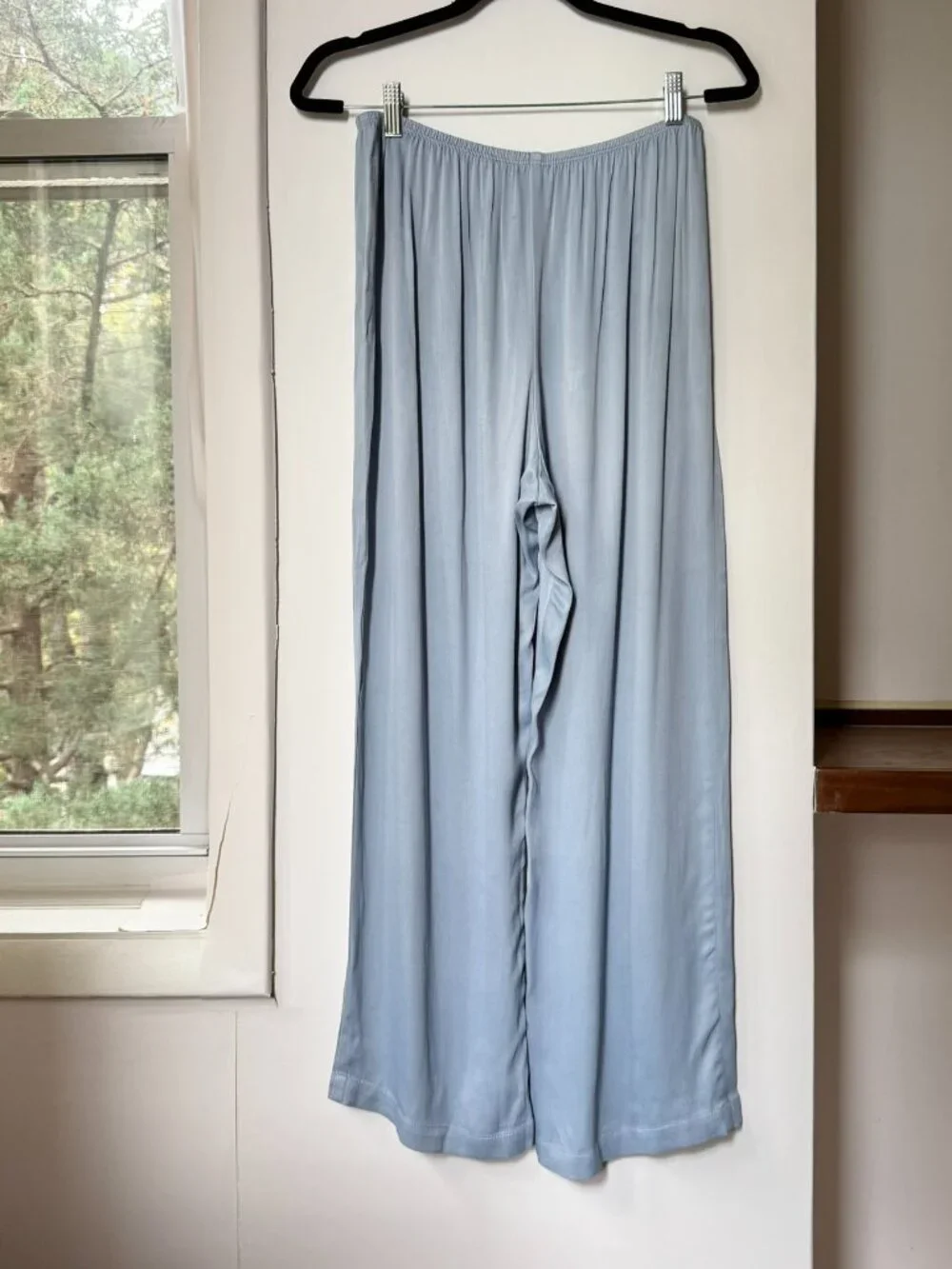 DONNI Satin Simple Pants Light Blue Medium